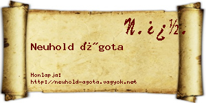 Neuhold Ágota névjegykártya